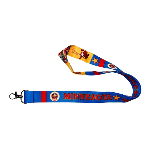 Lanyard - State Flag Minnesota - USA - L077 | ID Badge Holder Strap, Travel Souvenir, Lightweight Everyday Accessory, Neck Strap, Event Accessory