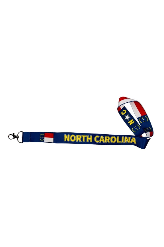 Lanyard - State Flag North Carolina - USA - L105 | ID Badge Holder Strap, Travel Souvenir, Lightweight Everyday Accessory, Neck Strap, Event Accessory