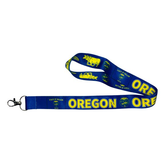 Lanyard - State Flag Oregon - USA - L109 | ID Badge Holder Strap, Travel Souvenir, Lightweight Everyday Accessory, Neck Strap, Event Accessory