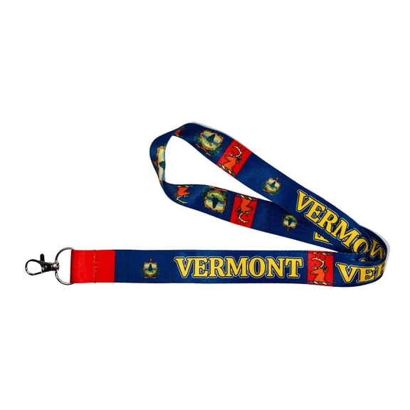 Lanyard - State Flag Vermont - USA - L099 | ID Badge Holder Neck Strap, Keychain