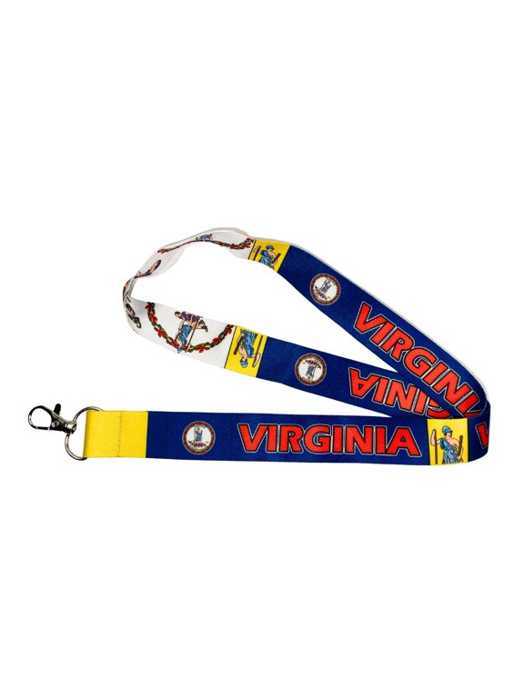 Lanyard - State Flag Virginia - USA - L100 | ID Badge Holder Strap, Travel Souvenir, Lightweight Everyday Accessory, Neck Strap, Event Accessory