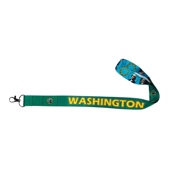 Lanyard - State Flag Washington - USA - L101 | ID Badge Holder Strap, Travel Souvenir, Lightweight Everyday Accessory, Neck Strap, Event Accessory