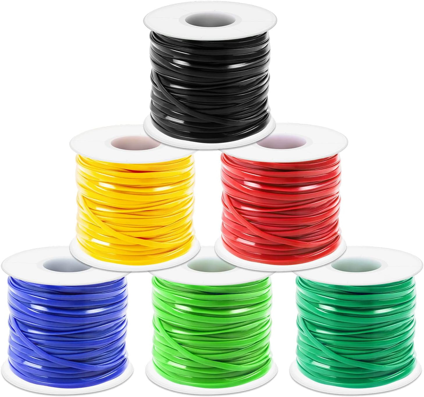 Lanyard String Kit, 6Pack Plastic Lacing Cord Gimp String Lanyard Weaving Kit for Boondoggle, Bracelets, Keychains, Crafts