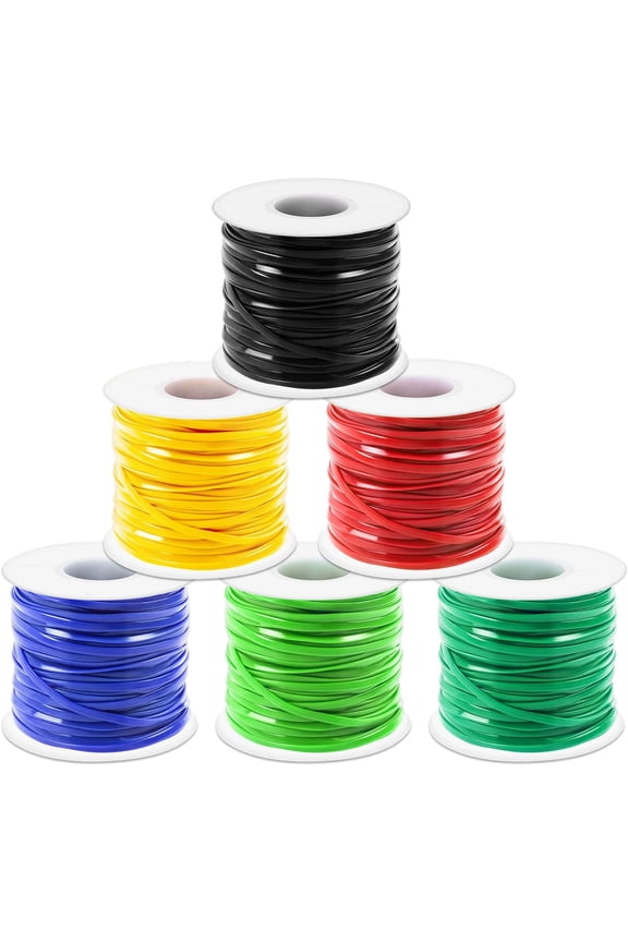 Lanyard String Kit, 6Pack Plastic Lacing Cord Gimp String Lanyard Weaving Kit for Boondoggle, Bracelets, Keychains, Crafts