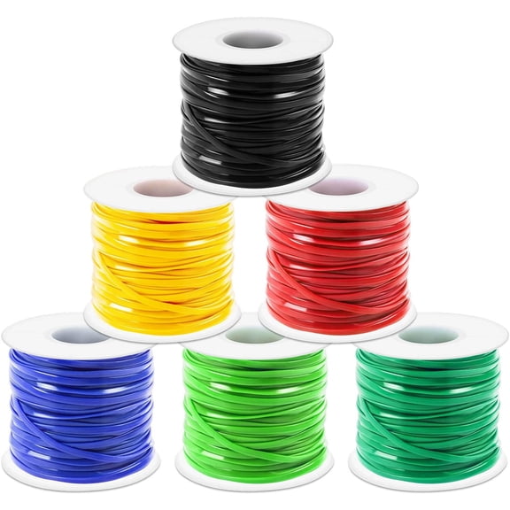 Lanyard String Kit, 6Pack Plastic Lacing Cord Gimp String Lanyard Weaving Kit for Boondoggle, Bracelets, Keychains, Crafts