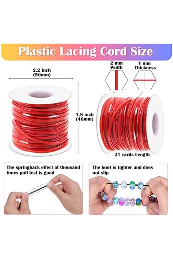 Lanyard String Kit, Cridoz 6Pack Plastic Lacing Cord Gimp String Lanyard Weaving Kit for Boondoggle, Bracelets, Keychains, Crafts