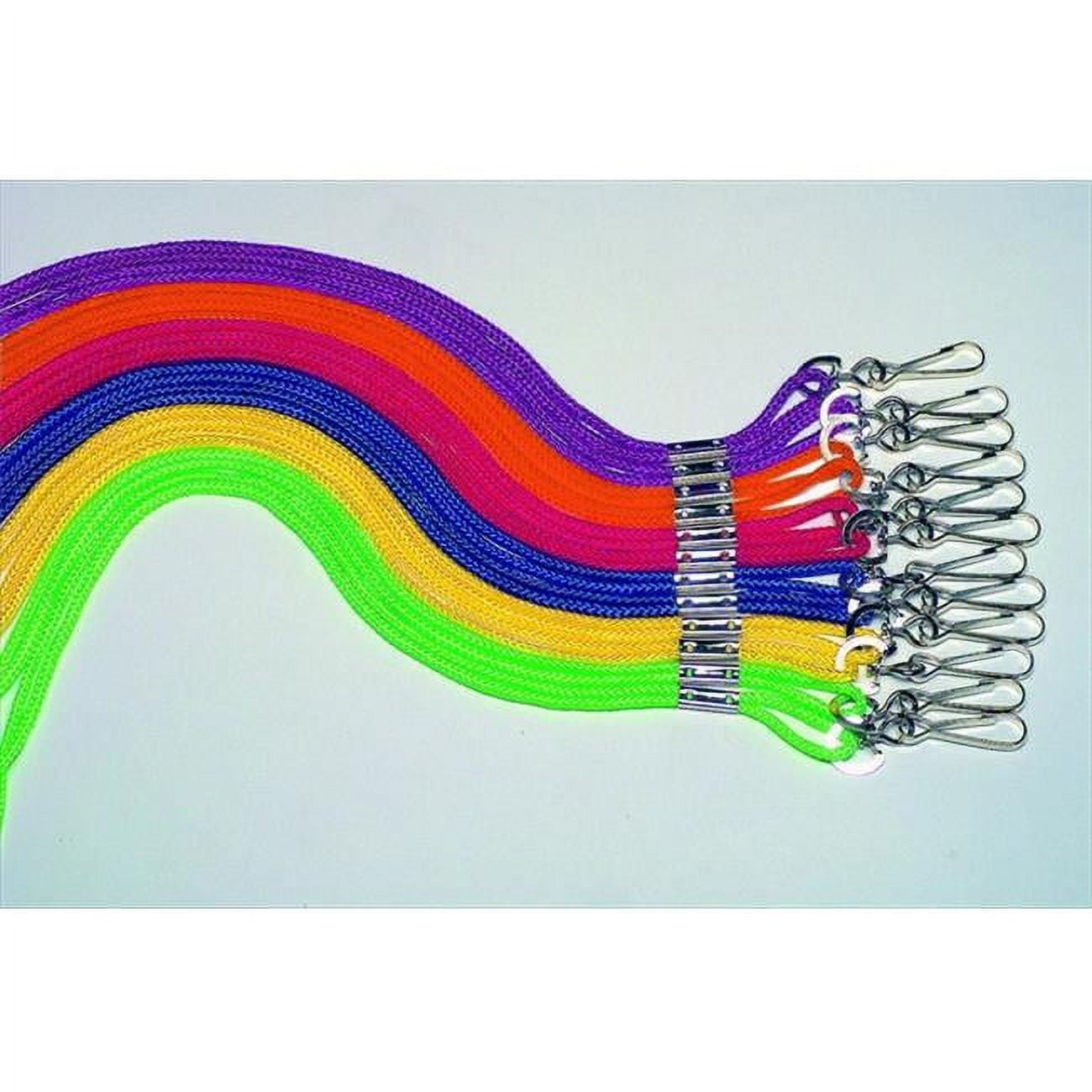 Lanyard With Nickel Plated Brass Clip, Braided Nylon, Orange, Pack Of 12
