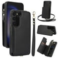 thumbnail image 1 of Lanyard Wrist Strap  Wallet Phone Case for Samsung S25 Ultra S24 Plus S23 FE S22 S21 S20 A73 5G A72 A35 A55 A54 A53 A52 A16 A15 A14 A13 A12 Card Solt Holder Leather Cover, 1 of 7