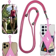 Lanyard for Phone by Gecko - Cell Phone Lanyards for Women - Phone Retractable Tether Phone Lanyard Mount Pink XL Neck - Pink Diamond