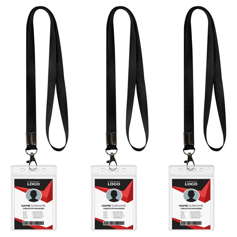 Lanyard with ID Badge Holder 3Pcs Lanyard Neck Strap with Card
