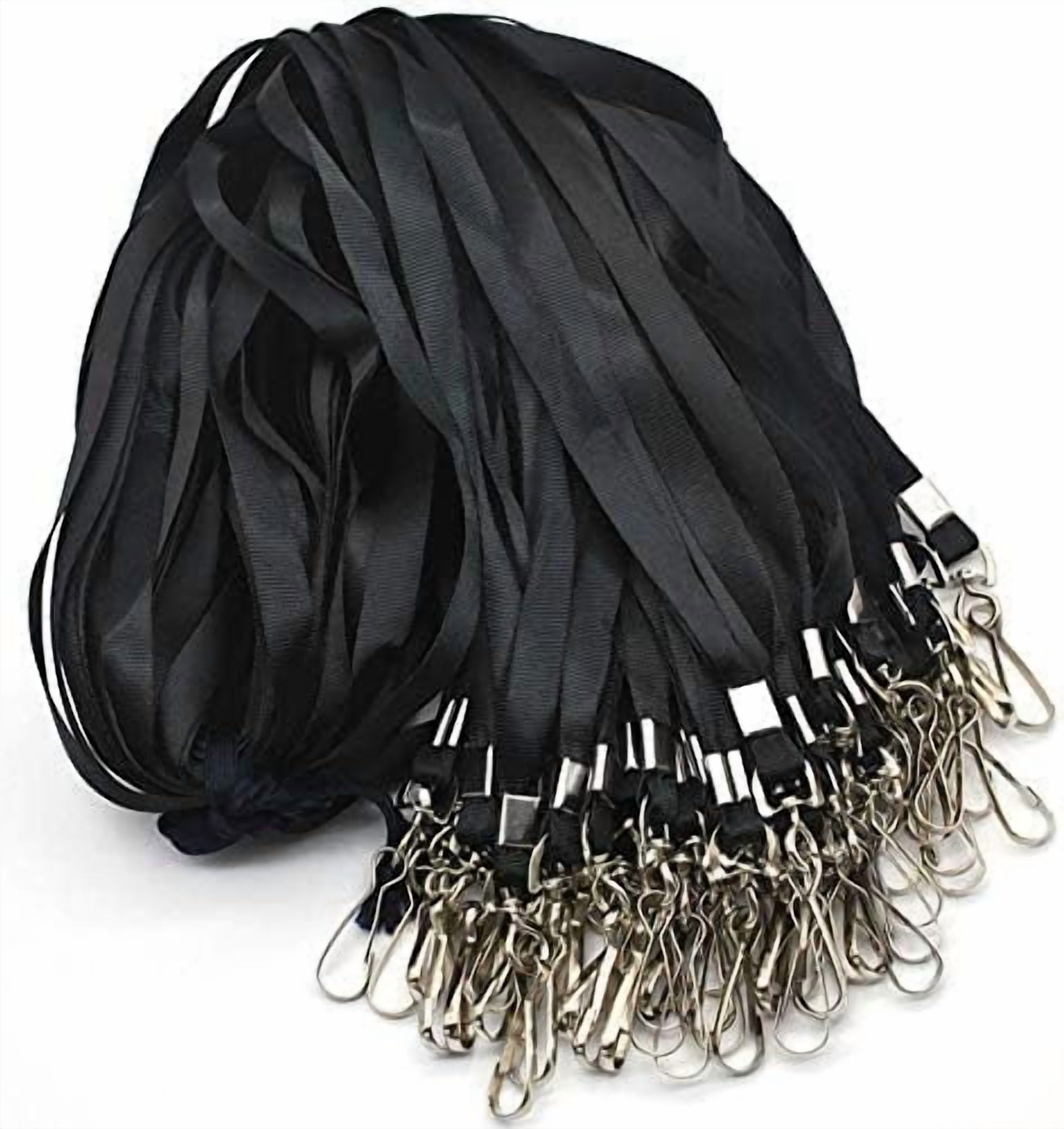 Lanyards 100 Pcs Lanyard for Id Badges Flat Lanyard with Badge Clip J-Hook