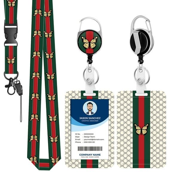 Lanyards for Id Badges, Retractable ID Badge Holder with Detachable Lanyard, Fashionable Badge Reel Heavy Duty with Carabiner Clip, Nurse Teacher Office Gifts, G Pattern