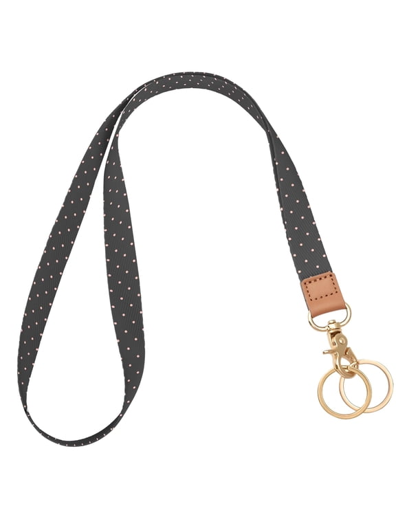 Lanyards for ID Badges, Cute Neck Lanyard Keychain for Women, Polka Dots Long Lanyards for Keys and Wallet