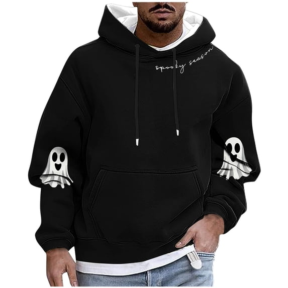Lanyiu Mens Big and Tall Print Hoodies Sweatshirt Hooded Sweatshirt with Pocket Casual Fashion Pullover