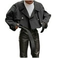 thumbnail image 1 of Lanyiu Mens Cropped Windbreaker Trench Coat Long Sleeve Lapel Workwear Jacket Fall Fashion Outerwear with Belt, 1 of 8