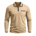 thumbnail image 1 of Lanyiu Mens Golf Shirt Quarter Zip Long Sleeve Collared Shirt with Pocket Classic Casual Shirts, 1 of 6