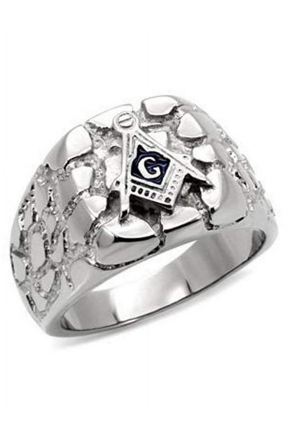 Lanyjewelry 316 Stainless Steel Designer Masonic Mason Mens Ring - Size 11