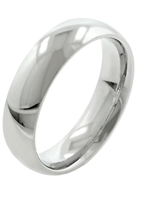 Lanyjewelry 6mm Wide 316 Stainless Steel Man or Woman Plain Comfort Fit Wedding Ring Band - Size 5