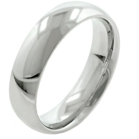 Lanyjewelry 6mm Wide 316 Stainless Steel Man or Woman Plain Comfort Fit Wedding Ring Band - Size 9