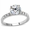 thumbnail image 1 of Lanyjewelry 8x8mm Round Cut CZ with Accents Womens Stainless Steel Wedding Ring - Size 9, 1 of 4