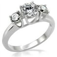 thumbnail image 1 of Lanyjewelry Classic 3 Stone Type Womens Stainless Steel Wedding Engagement Ring - Size 8, 1 of 4
