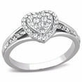 thumbnail image 1 of Lanyjewelry Top Grade Crystal Stackable Heart Shape Womens Stainless Steel Promise Ring - Size 9, 1 of 4