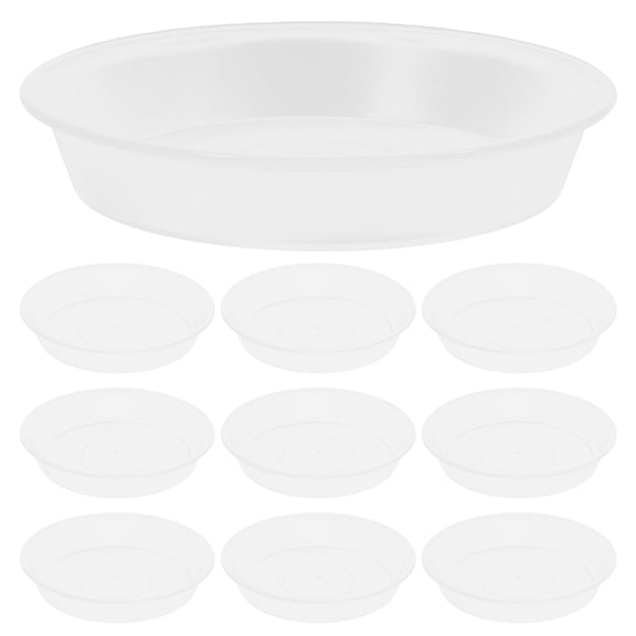 Lanytaeo 10pcs Plastic Saucers For Plant Pots Clear Plant Saucers Plant Tray Flower Pot Saucers Ideal For Plant Trays Planter Plates To Catch Water