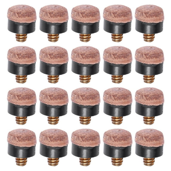 Lanytaeo 20pcs Screw-On PU Pool Cue Tips 10mm Billiard Cue Tips Billiard Pool Cue Tips Pool Stick Replacement Tips for Pool Cues Snooker Supplies
