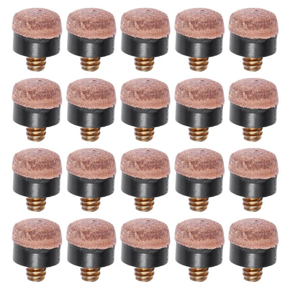Lanytaeo 20pcs Screw-On PU Pool Cue Tips 10mm Billiard Cue Tips Billiard Pool Cue Tips Pool Stick Replacement Tips for Pool Cues Snooker Supplies