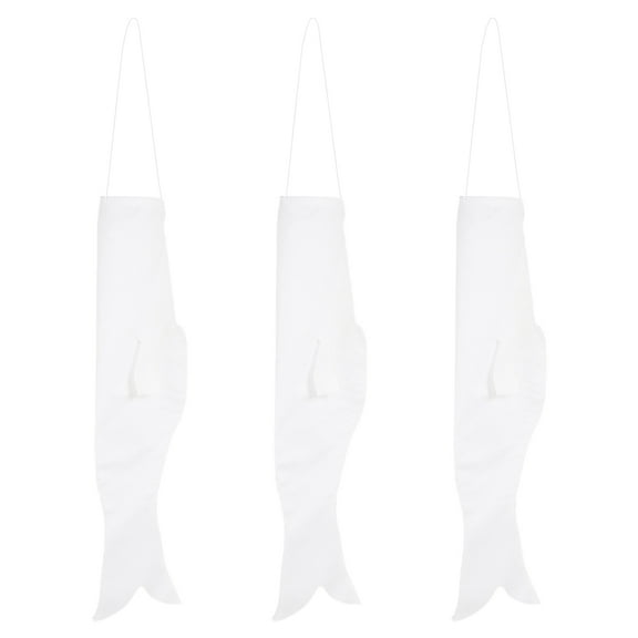 Lanytaeo 3pcs Blank Koinobori Windsock Japanese Carp Flag Streamer for Creative Painting Decor Garden Decoration Outdoor for Festivals and Kids Craft Projects