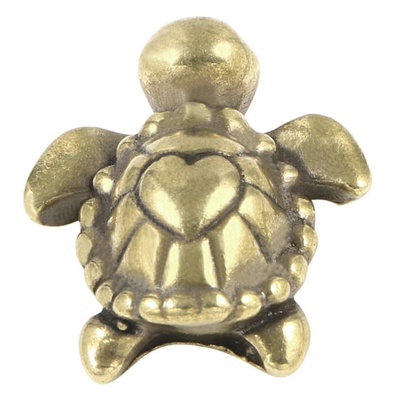 Lanytaeo Brass Turtle Figurine Vintage Mini Tortoise Statue Gold Metal Fengshui Animal Good Luck Wealth Collectibles for Home Office