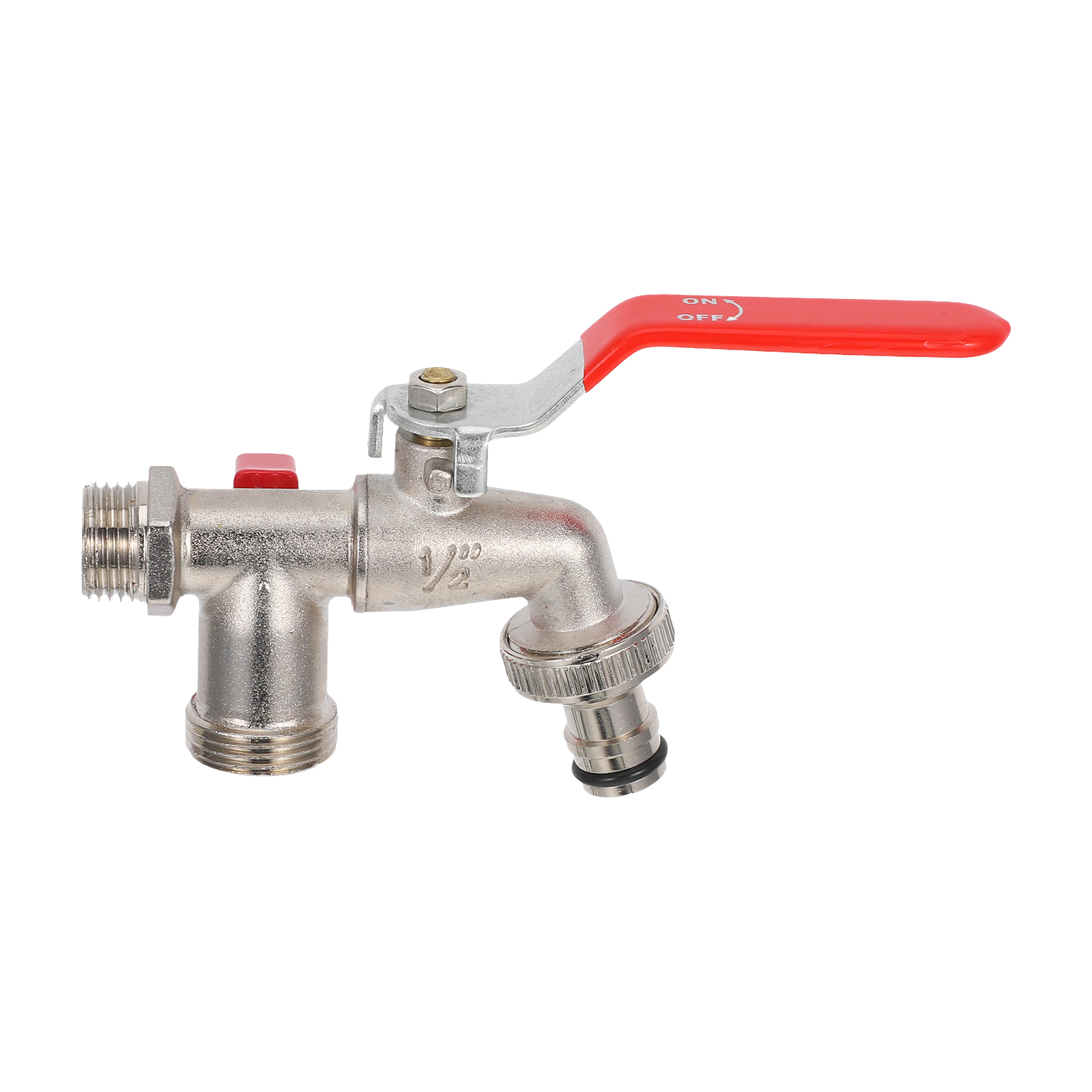 Lanytaeo Double Valve Water Tap 1/2 Thread Faucet Outdoor Garden Tool Leakproof Double Valve Tap for Washing Machine and Garden Use