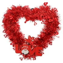 Raindrops Romantic Heart Shaped Hanging Decor for Valentines Day Door Decoration Red PET Wood 12.5 Inches