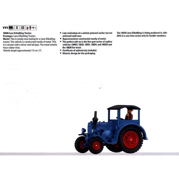 Lanz Bulldog Farm Tractor - Marklin Insider