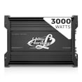 thumbnail image 1 of Lanzar 1 Channel Car Audio Amplifier, 3000 Watt, Monoblock, 2 Ohm, MOSFET, Nickel Plated RCA Input, Bass Boost Circuit, Electronic Crossover Network, Power Protection LEDs - HTG157, 1 of 7