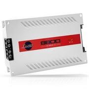 Lanzar One Channel Car Audio Mono Amplifier, 11000 Watt Max 1 Ohm High-Powered Mono Car Amplifier with Subsonic Filter and Low Pass Filter, Cooling Fans, White