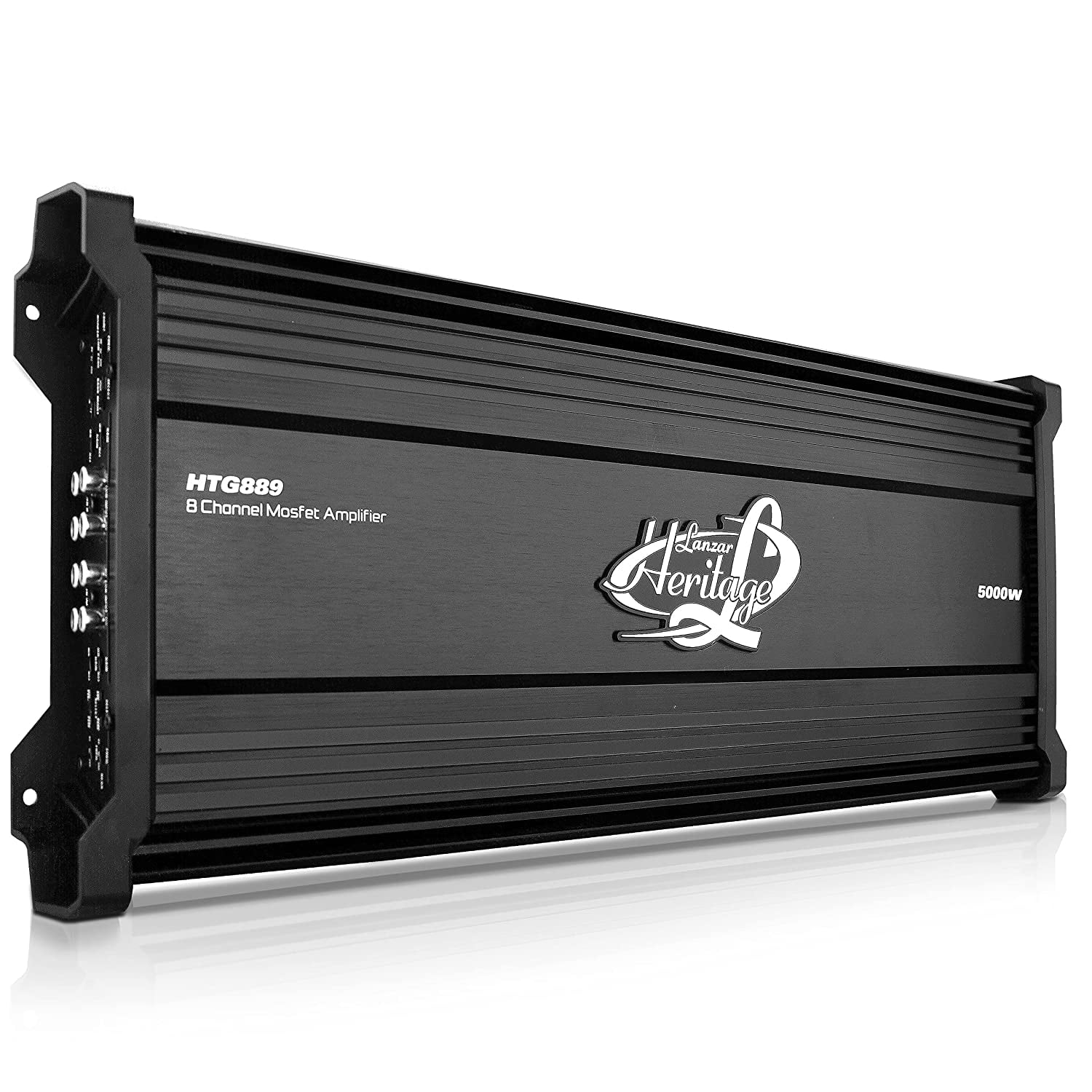 Lanzar HTG889 Mosfet 2 Ohm 8-Channel Stereo Stable Vehicle Audio Amplifier, Black, 11.29 lbs