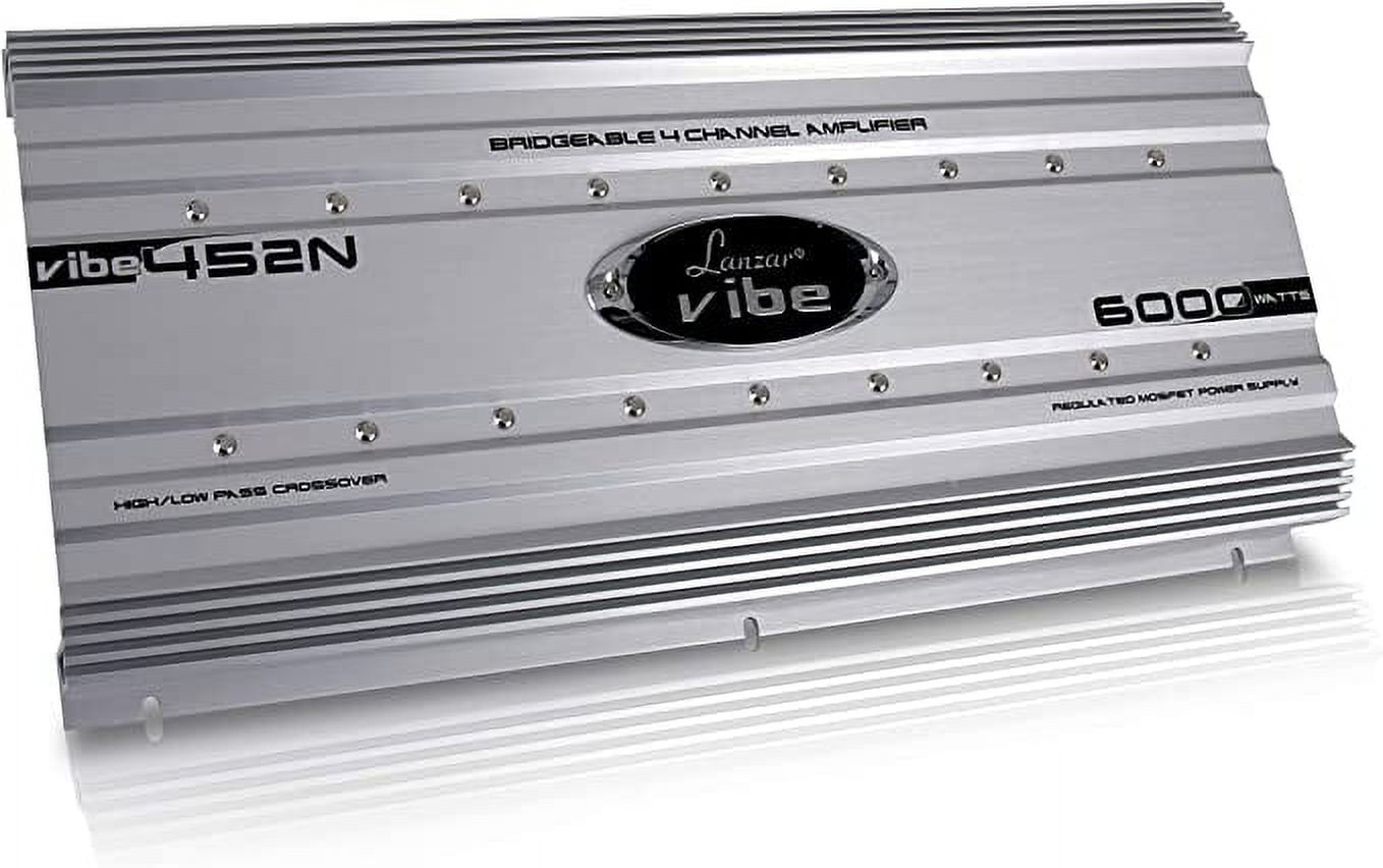 Lanzar Premium Amplifier Car Audio, Car Stereo Amplifier, 6,000 Watt, 4Channel, Mosfet