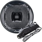 Two Way Marine Speaker System, One Pair 6.5 inch Marine Component Speaker, 450 Watts Max Power with 4 Ohm Impedance, Waterproof, Flush Mount Capability, Resin Treatment Cloth Surround, Black