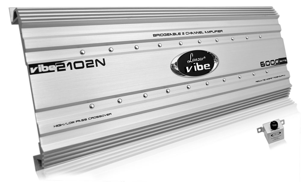 Lanzar Vibe 6000 Watt 2 Channel Bridgeable Full Car Stereo Mosfet Amplifier - image 1 of 5
