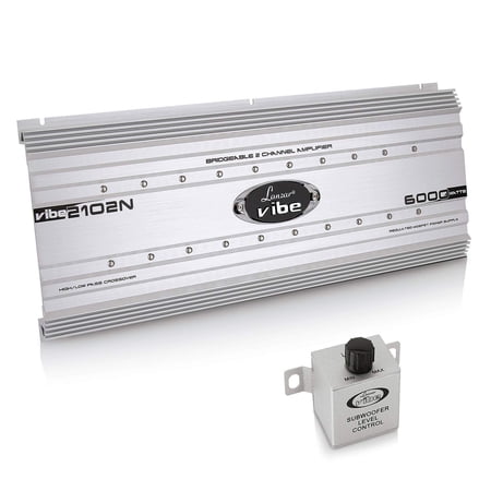 Lanzar Vibe 6000 Watt 2 Channel Bridgeable Full Car Stereo Mosfet Amplifier