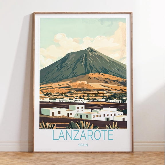 Lanzarote Spain Volcanic Beach Landscape Print Unframed Paper Print