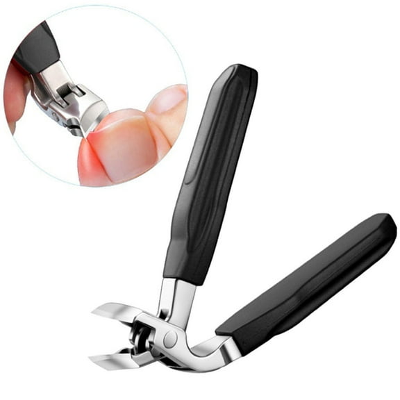 Lanzon Angled Head Nail Clippers for Seniors - Professional Pedicure Cutter for Thick & Ingrown Toenails, Ergonomic Stainless Steel Toenail Clipper for Men Women