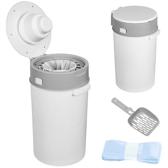 Lanzxjv 13L Diaper Pail, Baby Diaper Bin with Double Odor Lock, Trash Can with Lid and Garbage Bag Refill for Nursery, Baby Room