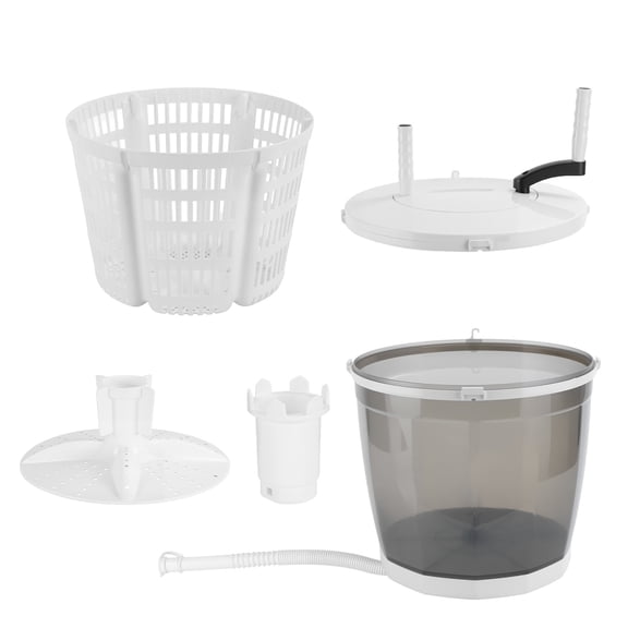 Lanzxjv 2-in-1 Manual Laundry Basket, Hand-Crank Portable Washer & Spin Dryer for Camping, Dorm, Travel, No Electricity Needed, Suction Cup Base, 2kg Capacity