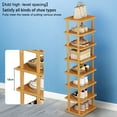 thumbnail image 1 of Lanzxjv 5/7/8 Tiers Vertical Shoe Rack, Wood Narrow Shoe Rack, Small Shoe Organizer, Space Saving Corner Shoe Shelf, Tall Shoe Tower, Free Standing Shoe Rack for Entryway, Closet, No-Tool Need, 1 of 5