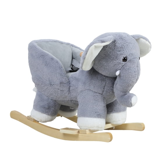 Lanzxjv Baby Rocker Chair, Elephant Baby Rocking Horse, Stuffed Plush Ride-on Rocking Horse, Rocking Horse for Toddlers 1-3, with Music Sound