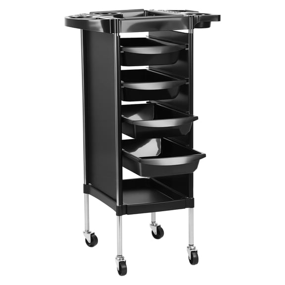 Lanzxjv Hair Salon Storage Tool Cart, 6-Layer Hair Salon Trolley with 4 Wheels, Barber Storage Cart for Hairdressing Beauty SPA Tattoo