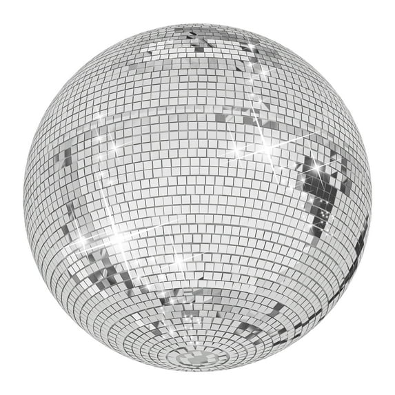 Lanzxjv Large Disco Ball, Hanging Disco Ball, Silver Color Disco Ball, Big Disco Ball Wedding Decoration (12/16/20Inch)