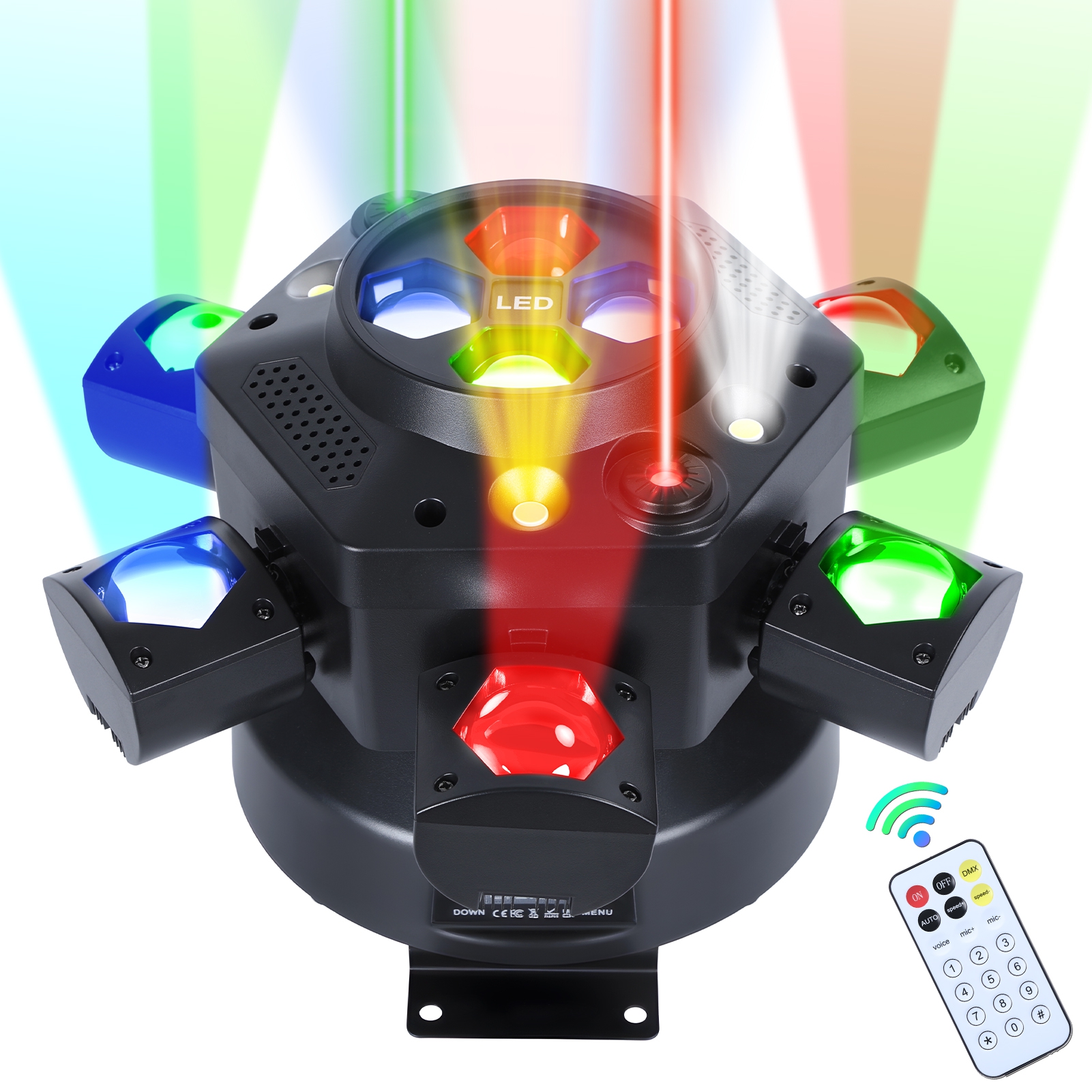 Lanzxjv Moving Head DJ Light, 150W RGBW LED Night Club Light, Party DJ ...